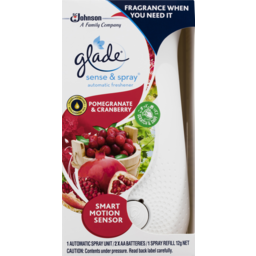 Photo of Glade Automatic Air Freshener, Sense And Spray Starter Kit, Pomegranate & Cranberry Fragrance, Unit Plus 1 Refill,