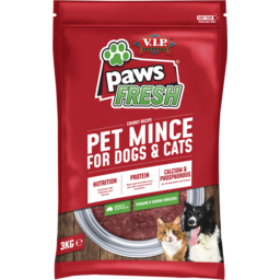 Photo of V.I.P. Pet Foods Paws Fresh Lean Mince For Dogs And Cats 3kg