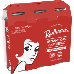 Photo of Redheads Butane Gas Cartridge 220g X 3pk 3.0x220g