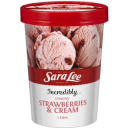 Photo of Strawberry & Cream Ice Cream 1l