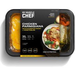 Photo of My Muscle Chef Chicken Parmigiana with Pumpkin Mash & Vegetables 320g