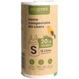 Photo of Ecopack Compostable Kitchen Bin Liners Small 18L 20 Pack