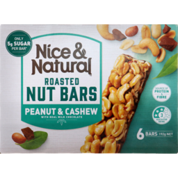 Photo of Nice&Natural Roasted Nut Bars Cashew 6pk 192g