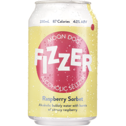Photo of Moon Dog Fizzer Alcoholic Seltzer Raspberry Sorbet Can