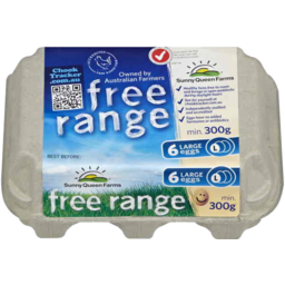 Photo of Sunny Queen Extra Large Free Range Eggs 6 Pack 350g