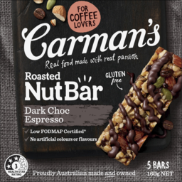 Photo of Carmans Nut Dark Choc Espresso Bars 5 Pack 160g