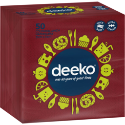 Photo of Deeko Coloured Lunch Napkins 50 Pack 