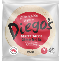 Photo of Diego's Street Tacos Cali Mex Tortillas 15 Pack 450g