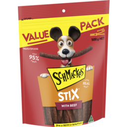 Photo of Schmackos Stix Dog Treat Beef 500g Bag 