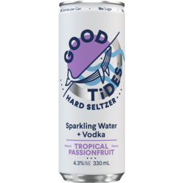 Photo of Good Tides Hard Seltzer Tropical Passionfruit 4.3% 330ml Can 330ml