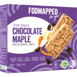 Photo of Fodmapped Chocolate Maple Oven Baked Bars 6 Pack 210g