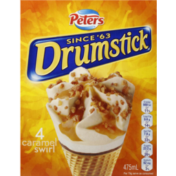 Photo of Peters Drumstick Caramel Swirl Ice Creams 4 Pack