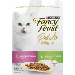 Photo of Purina Fancy Feast Petite Delights With Salmon & Chicken In Gravy Cat Food Pouches 6x50g