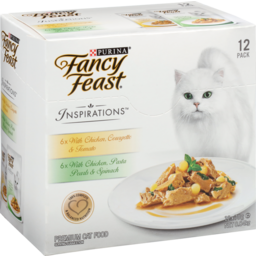 Photo of Fancy Feast Adult Inspirations Chicken Courgette & Tomato And Chicken Pasta Pearls & Spinach Wet Cat Food 12 X 70g 12.0x70g