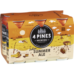Photo of 4 Pines Indian Summer Ale 6 Pack Cans 6x375ml