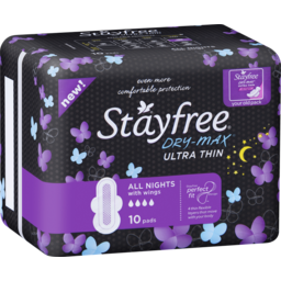 Photo of Stayfree Ultra Thin Dry-Max All Nights Pads With Wings 10 Pack