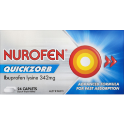 Photo of Nurofen Quickzorb Ibuprofen Lysine Caplets 342mg 24 Pack