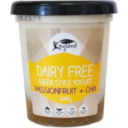 Photo of Kingland Dairy Free Greek Yoghurt Passionfruit & Chia 500gm