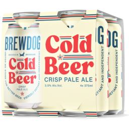 Photo of Brew Dog Cold Beer Crisp Cold Pale Can 375ml 4pk