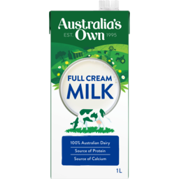 Photo of Australias Own Full Cream Long Life Milk 1l