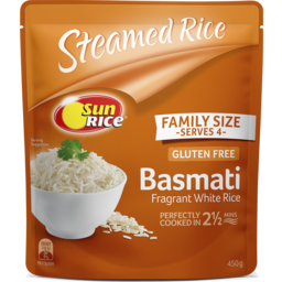 Photo of Sunrice Steamed Rice Microwave Basmati Fragrant White Rice Family Size 450g