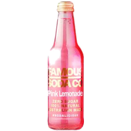 Photo of Famous Soda Co Pink Lemonade Zero Sugar 330ml