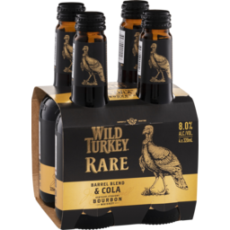 Photo of Wild Turkey Rare Kentucky Straight Bourbon Whiskey & Cola 4 Pack 320ml 320ml