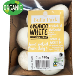 Photo of BULLA PARK Mushrooms White Cup Organic 180g