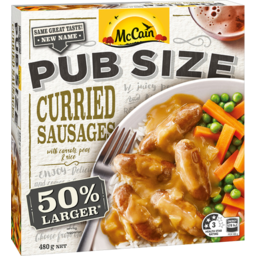 Photo of Mccain Pub Size Curried Sausages With Carrots Peas & Rice 480g