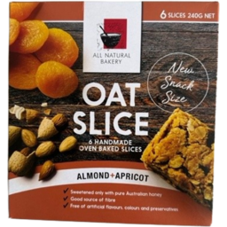 Photo of All Natural Bakery Oat Slice Almond & Apricot 6 Pack 240gm