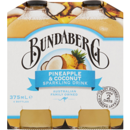 Photo of Bundaberg Pineapple & Coconut Sparkling Drink Bottles 4x375ml