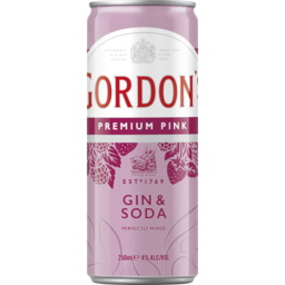 Photo of Gordons Pink Gin & Soda Can 250ml