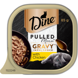 Photo of Dine Pulled Menu Adult Wet Cat Food Gravy Indulgence With Chicken 85g Tray 85g