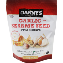 Photo of Dannys Pita Crisps Garlic & Sesame 150g