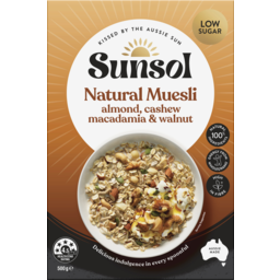 Photo of Sunsol Almond Cashew Macadamia & Walnut Natural Muesli 500g