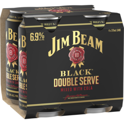 Photo of Jim Beam Black & Cola Double Serve 6.9% 4.0x375ml