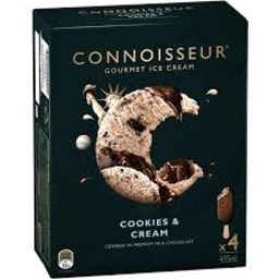 Photo of Connoisseur Gourmet Ice Cream Cookies & Cream 4pk