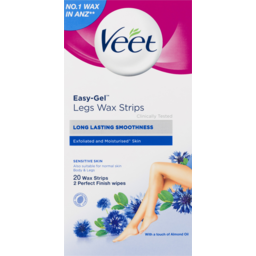 Photo of Veet Easy Gel Sensitive Skin With A Touch Of Almond Oil Legs Wax Strips 20 Pack