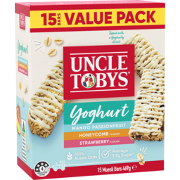 Photo of Nestle Uncle Tobys Muesli Bars Yoghurt Variety Family Value Lunchbox Snacks X15 469g