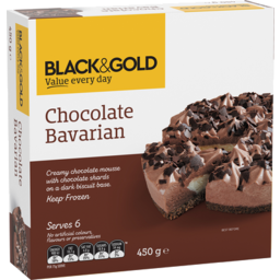 Photo of BLACK AND GOLD CHOCOLATE BAVARIAN CHEESECAKE 450gm