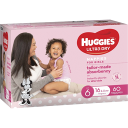 Photo of Huggies Ultra Dry Nappies Girls Size 6 (16+Kg) 60 Pack 