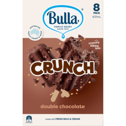 Photo of Bulla Crunch With Crunchy Biscuit Pieces Double Choc Ice Creams 8 Pack