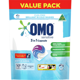 Photo of Omo Sensitive 3 In 1 Laundry Liquid Capsules 50 Pack 1.05kg