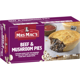 Photo of Mrs Mac's Beef & Mushroom Pies 700g 4pk