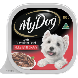 Photo of My Dog With Succulent Beef Fillets In Gravy 100g