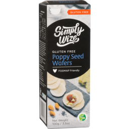 Photo of Simply Wize Poppy Seed Wafers Gluten  Free100gm