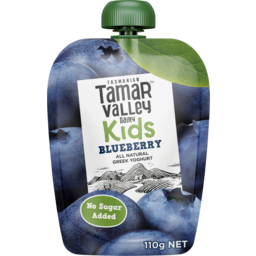 Photo of Tamar Valley Dairy Kids Greek Yoghurt Blueberry Pouch 110g 110g