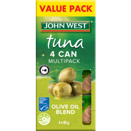 Photo of John West Tuna Chunk Style In Olive Oil Blend Value Pack 4x95g