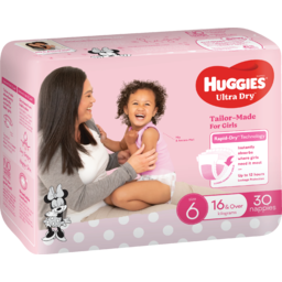 Photo of Huggies Ultra Dry Nappies Girls Size 6 (16kg+) 30 Pack 