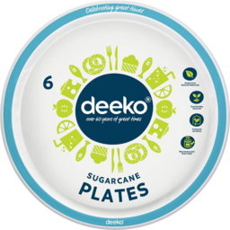 Photo of Deeko Dinner Plate Sugar Cane 26cm 6pk